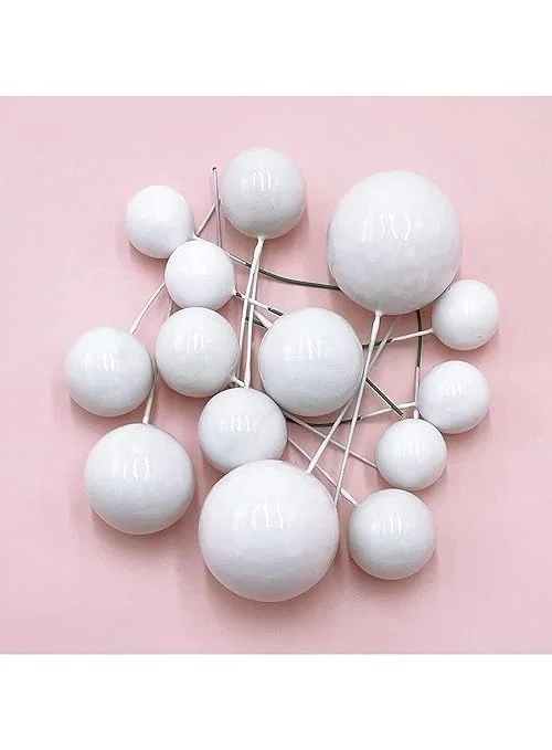 Faux Ball White – Decorative Balls for Cakes, Crafts & Festive Decor