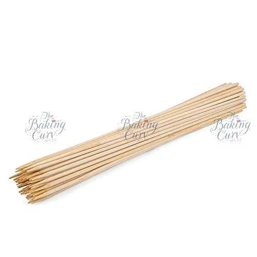The Baking Curv (6 inches) Natural Bamboo Wooden Skewer Satay Sticks /BBQ Sticks for Kebab Chicken Paneer Tikka Fruits Salad for Barbecue and Grilling - 6 Inch