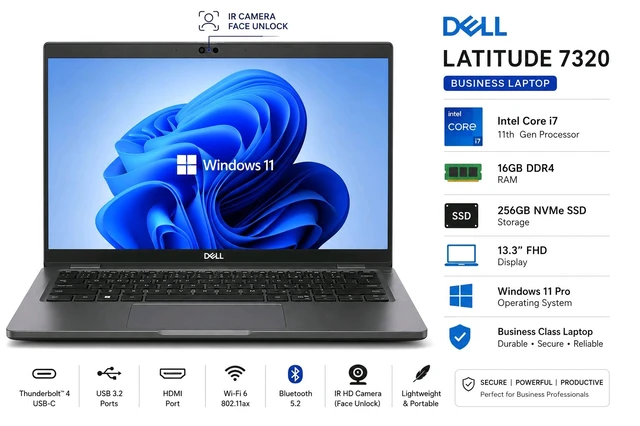 (Used) Dell Latitude 7320 | intel i7       11th Gen|14"FHD 16gb/256gb Nvme SSD 