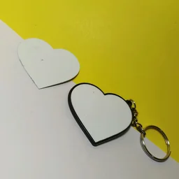 Print X Customized Metal Keychain Bothside Print - Heart, White