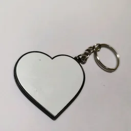 Print X Customized Metal Keychain Bothside Print - Heart, White