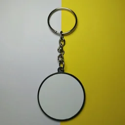 Print X Customized Metal Keychain Bothside Print - Round, White