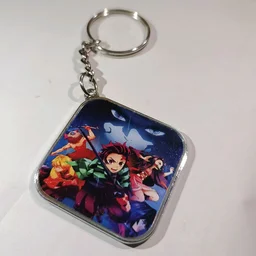 Print X Customized Metal Keychain Bothside Print - Square, White