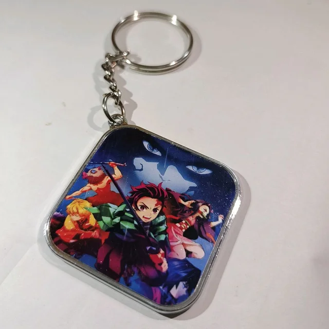 Print X Customized Metal Keychain Bothside Print - Square, White
