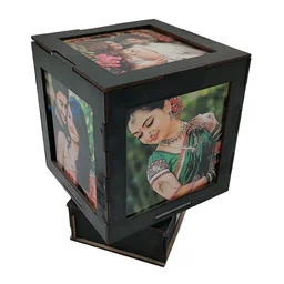 Print X Customized LED Rotating Lamp - 4x4 Inch, Black