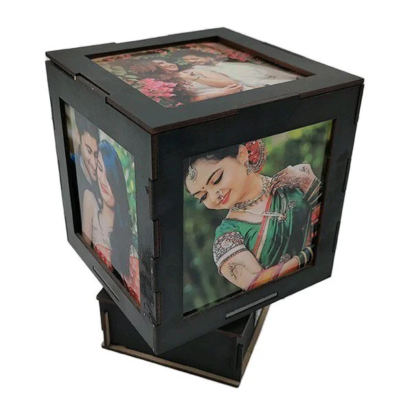 Print X Customized LED Rotating Lamp - 4x4 Inch, Black