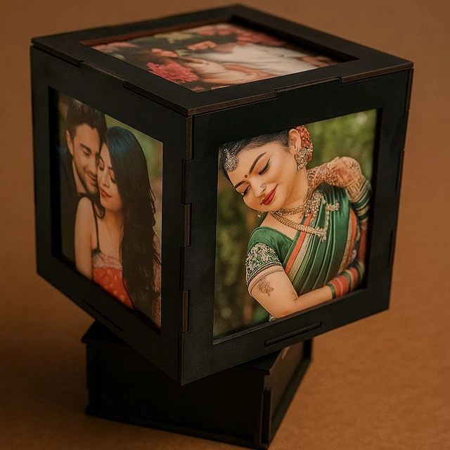 Print X Customized LED Rotating Lamp - 4x4 Inch, Black