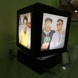 Print X Customized LED Rotating Lamp - 4x4 Inch, Black