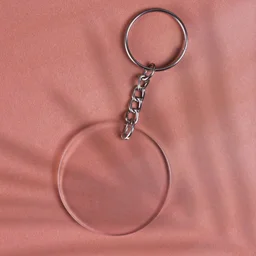 Print X Customized Acrylic Glass Keychain - White, Round