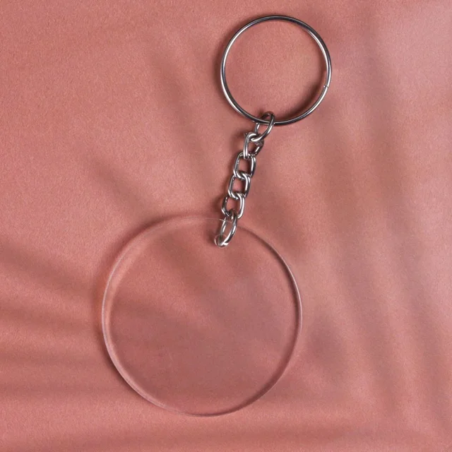 Print X Customized Acrylic Glass Keychain - White, Round
