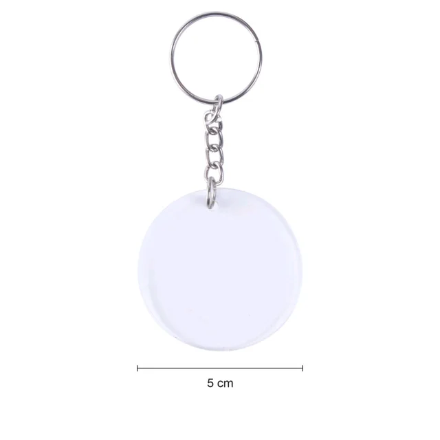 Print X Customized Acrylic Glass Keychain - White, Round
