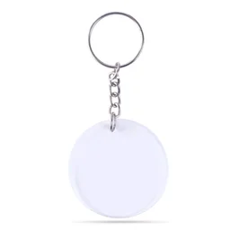 Print X Customized Acrylic Glass Keychain - White, Round