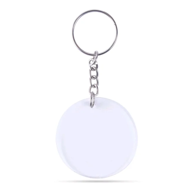 Print X Customized Acrylic Glass Keychain - White, Round