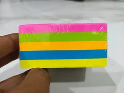 Laminated Paper Cover Glue Bound Neon Sticky Notes, Size: 3x3 Inch