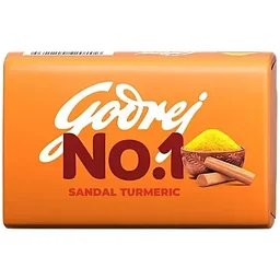 Godrej No.1 Sandal & Turmeric Bathing Soap, With Natural Oils, Gives Glowing Skin, 150 g (Pack of 4)