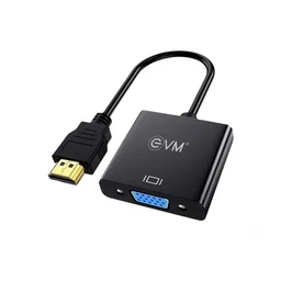 EVM HDMI to VGA Adapter, 1080p @ 60Hz, Gold-Plated Connectors, Plug & Play, Durable Build, Compatible with Laptops, MacBooks, HDTVs, Projectors & Gaming Consoles, 1-Year Warranty HDVGA