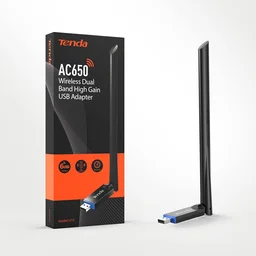 Tenda 650Mbps WiFi Dongle, Wireless USB Adapter for PC/Desktop, Dual-Band 433Mbps (5GHz) 200Mbps (2.4GHz), High Gain 6dBi Antenna Wi-Fi, MU-MIMO, Soft AP Mode, Supports Windows 10/8.1/8/7/XP,U10