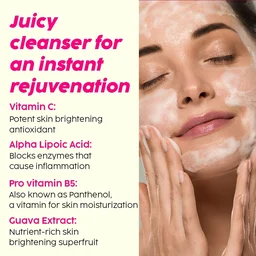 PLIX - THE PLANT FIX Vitamin C Juicy Face Wash (100 ml) Cleanser For Skin Brightening, With Pro Vitamin B5 For Moisturization & Alpha Lipoic Acid For Glowing Skin | For Women & Men