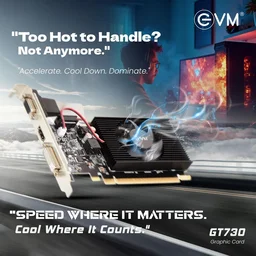 EVM 4GB Nvidia GeForce GT730 Graphics Card - DDR3 - VGA, HDMI, DVI Outputs - High-Resolution 1920x1080 - Heat Sink with Fan - PCIe 2.0 Support - 3 Years Warranty (EVM-GT730)