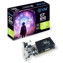 EVM 2GB Nvidia GeForce GT610 Graphics Card - DDR3 - VGA, HDMI, DVI Outputs - High-Resolution 1920x1080 - Heat Sink with Fan - PCIe 2.0 Support - 3 Years Warranty (Graphic_P) (GT-610)