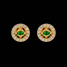 Emerald Halo Crystal Stud Earrings