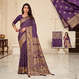 Banarasi Pure Mashru Silk Saree (Purple)
