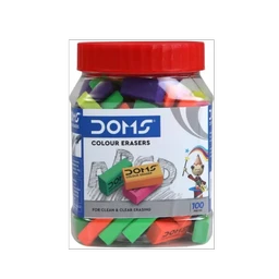 DOMS COLOUR ERASERS-100 Non-Toxic Eraser (Set of 100, Multicolor)