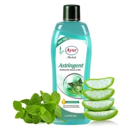 AYUR HERBALS Astringent with Mint,Camphor & Tulsi I Antiseptic & Cooling I Men & Women (500 ml)