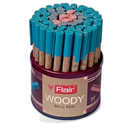 FLAIR Woody 0.7 mm Stand - Smooth Ink Flow System Ball Pen Pack of 50