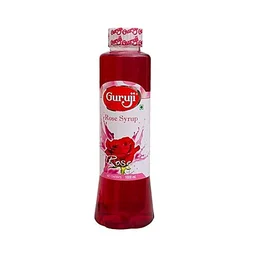 Guruji Rose Syrup (500ml) Dry Fruit Syrup Juice Natural Flavors | Ideal for Cocktails, Mocktails, Desserts, Thandai & Beverages 500ml