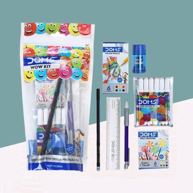 Doms wow Kit | Perfect Value Pack | Kit For School Essentials | Gifting Range For Kids | Combination of 7 Stationery Items | mrp ₹:49 | Sam's Toy World Ahmedabad