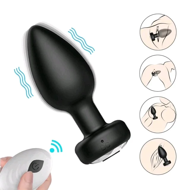 New Arrival Wireless Remote Control Butt Plug Vibrator & Prostate Massager for Men & Women - Both Men And Women, ABS + Silicone, Length: 9cm. Width: 3.5cm