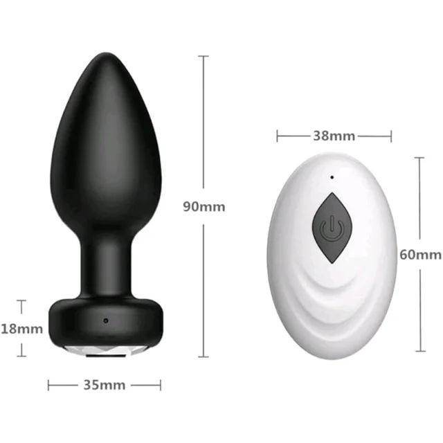 New Arrival Wireless Remote Control Butt Plug Vibrator & Prostate Massager for Men & Women - Both Men And Women, ABS + Silicone, Length: 9cm. Width: 3.5cm