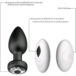 New Arrival Wireless Remote Control Butt Plug Vibrator & Prostate Massager for Men & Women - Both Men And Women, ABS + Silicone, Length: 9cm. Width: 3.5cm