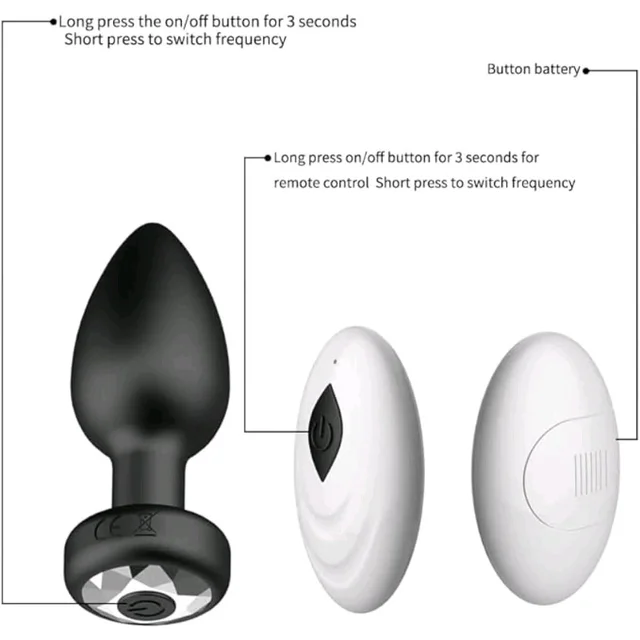 New Arrival Wireless Remote Control Butt Plug Vibrator & Prostate Massager for Men & Women - Both Men And Women, ABS + Silicone, Length: 9cm. Width: 3.5cm