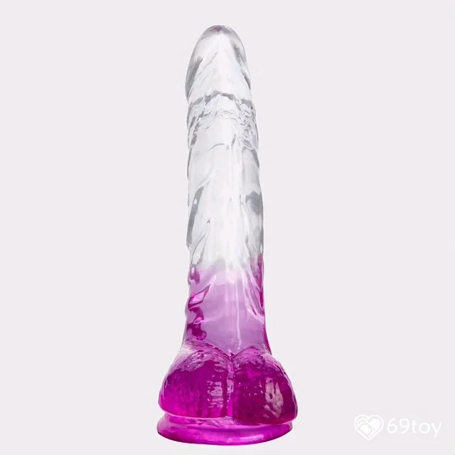 Jelly Realistic D*ldo with Balls - Women, TPE Super Skin, - Women, Silicone, 6 Inch