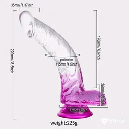 Jelly Realistic D*ldo with Balls - Women, TPE Super Skin, - Women, Silicone, 6 Inch