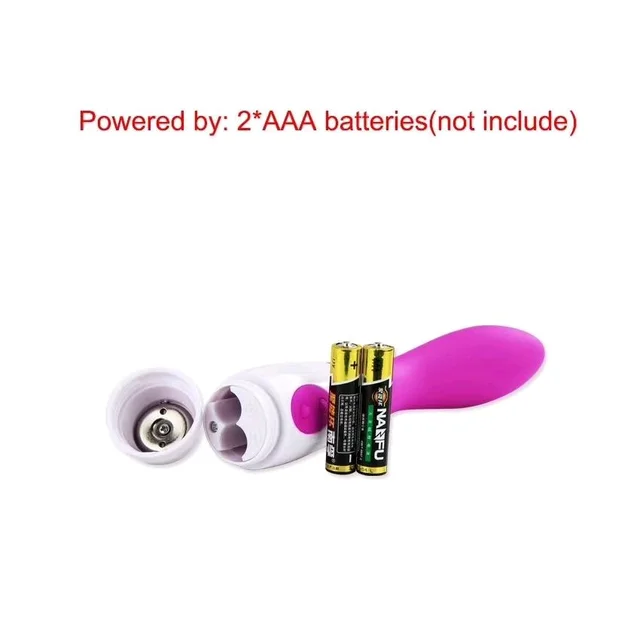 Joy Pink and White 7 Speed Vibrator - Hot Pink, Silicone, 6 Inch