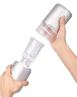 TOUCH Space Sliver 10 Mode Auto Rotation & Thrusting Masturbator Cup For Men - Silver, ABS+ Silicone, Men