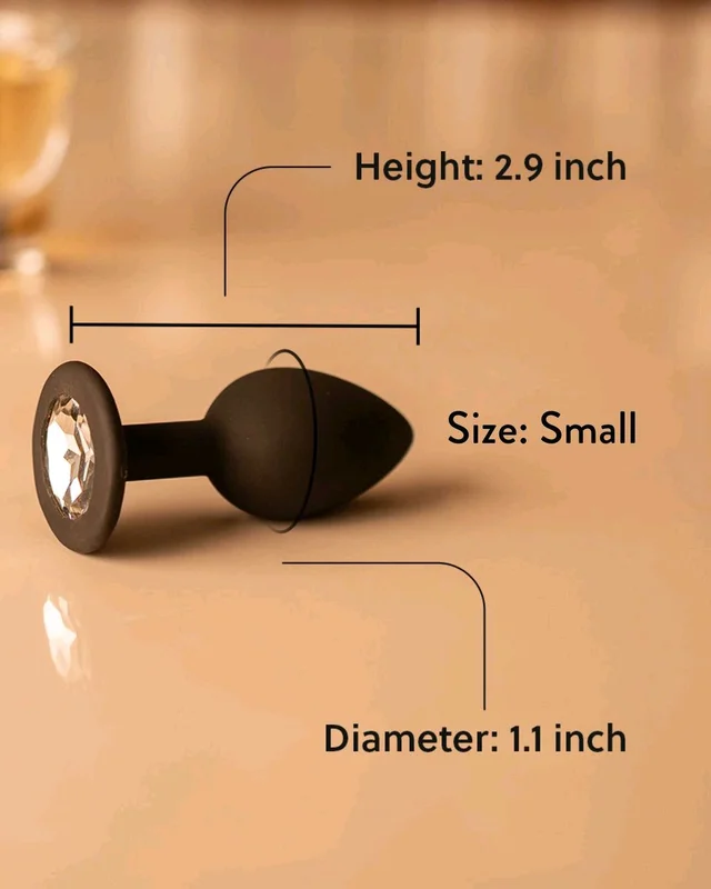Superior Medical Grade Silicone Butt Plug for intense Pleasure - 2.9 Inch, Black, Silicone