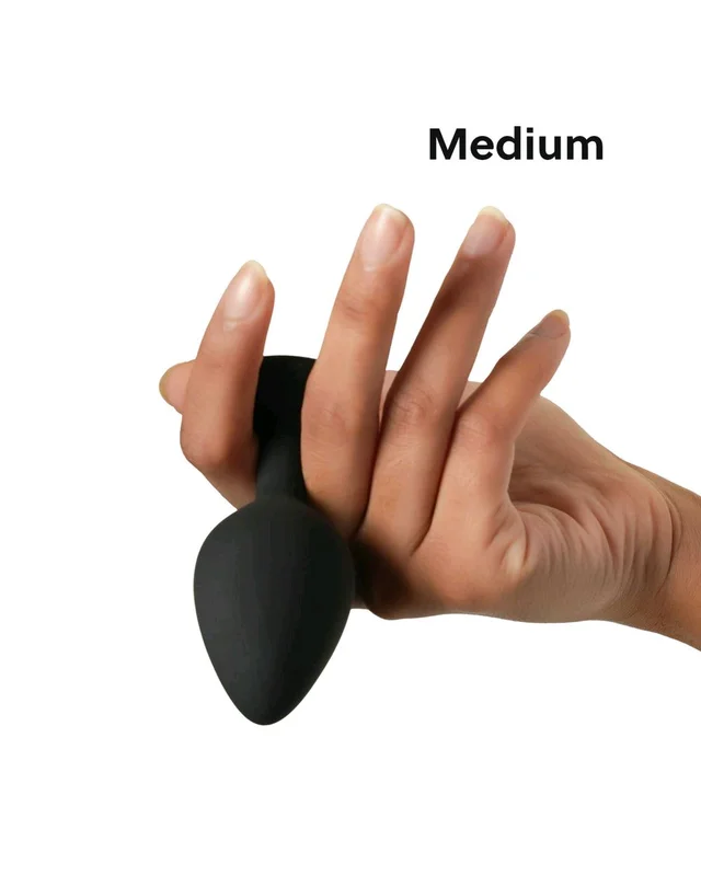 Superior Medical Grade Silicone Butt Plug for intense Pleasure - 2.9 Inch, Black, Silicone