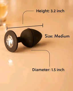 Superior Medical Grade Silicone Butt Plug for intense Pleasure - 2.9 Inch, Black, Silicone