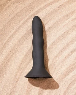 Non Vibrating Massager with Suction Base - Medical grade silicon, Black, 7 Inch