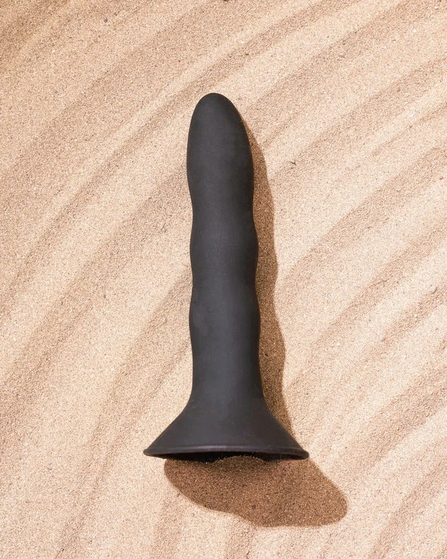 Non Vibrating Massager with Suction Base - Medical grade silicon, Black, 7 Inch