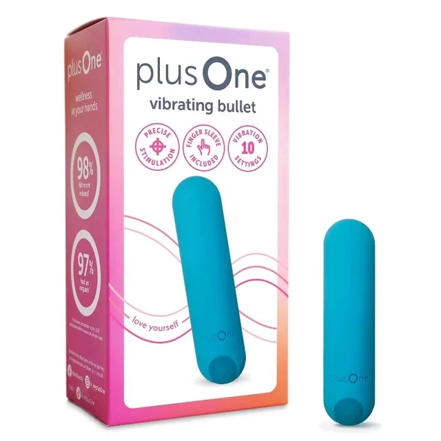 plusOne Waterproof and Rechargeable Vibrating Bullet - Eastern Blue, Women, 5.6 Inch
