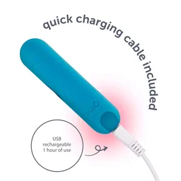 plusOne Waterproof and Rechargeable Vibrating Bullet - Eastern Blue, Women, 5.6 Inch