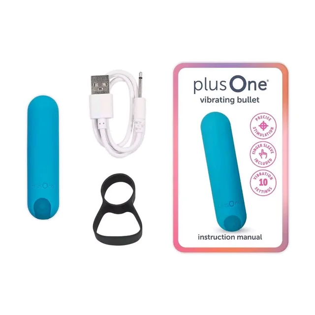plusOne Waterproof and Rechargeable Vibrating Bullet - Eastern Blue, Women, 5.6 Inch