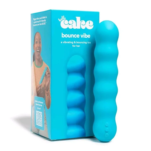 hello Cake Bounce Vibe Thrusting Vibrator - Silicone, Women, Eastern Blue