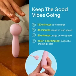 hello Cake Pocket Wand Mini Travel Vibrator - Pink Lace, Women, Smooth Silicone