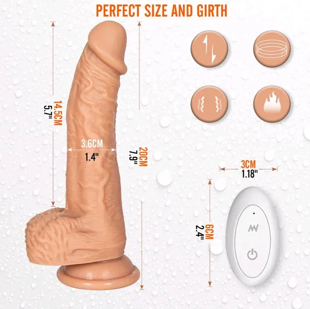 Thrusting Swing Suction Cup Dildo Vibrator - Tan, Soft Silicone, 6 Inch